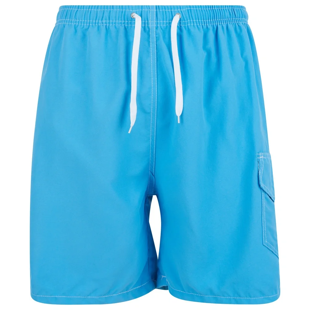 Men Swim Trunks, Men Board Shorts Cargo Pocket Bathing Suit Navy & Turq, 2-Pack - Picture 3 of 11